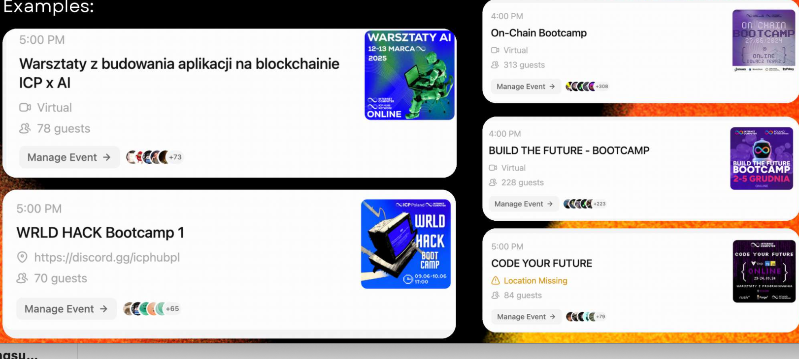 ICP Hub event listing